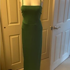 Wild Fable Sexy Fitted Green Spaghetti Strap Maxi Dress NWT. S/L